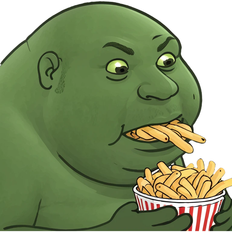 a fat guy eating emoji