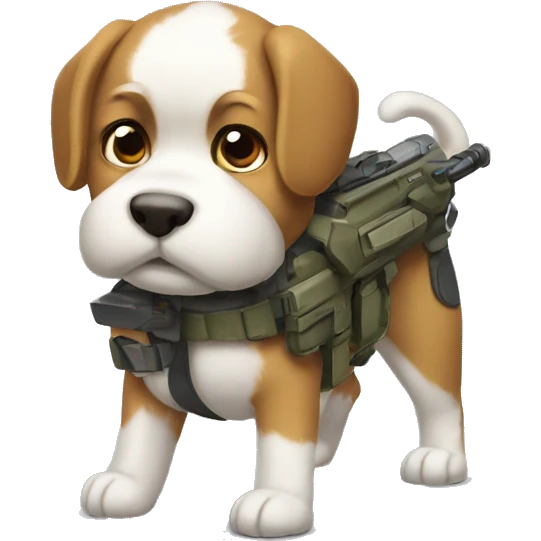 Chien avec une arme emoji