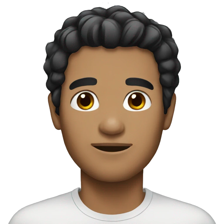 Man black hair emoji