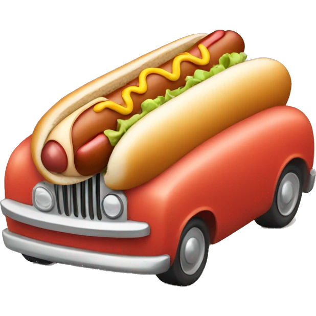 hot dog driving a car emoji