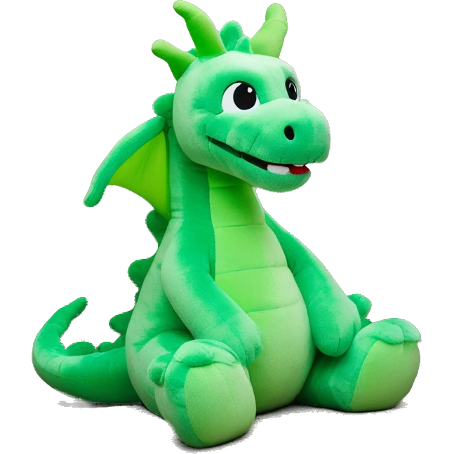 Jellycat, green dragon sitting emoji