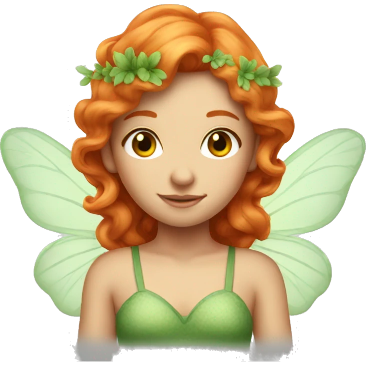 Beautiful ginger hair fairy emoji