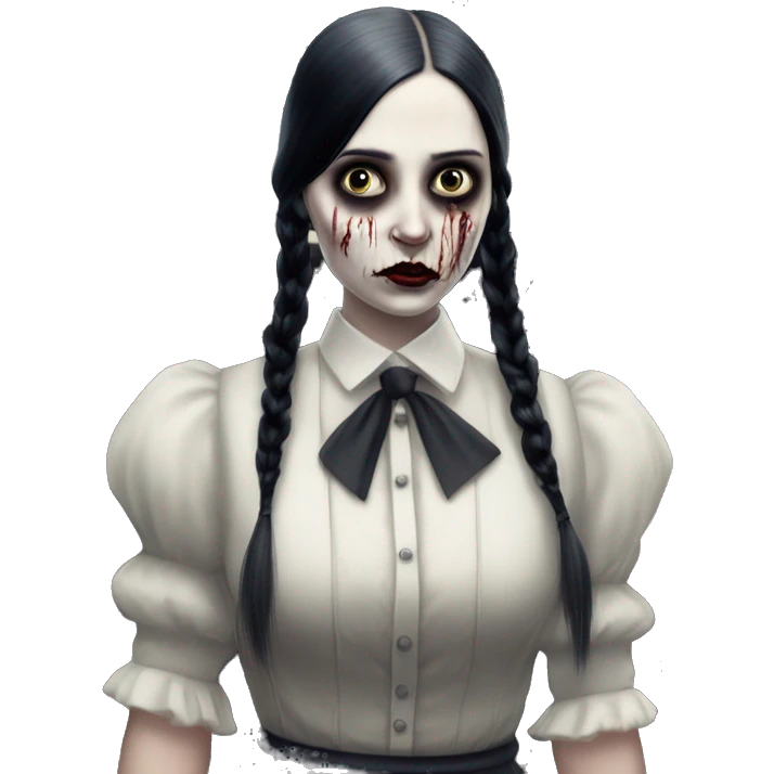 zombie gothic Wednesday Addams.creepy, 1929 ford pickup.  emoji