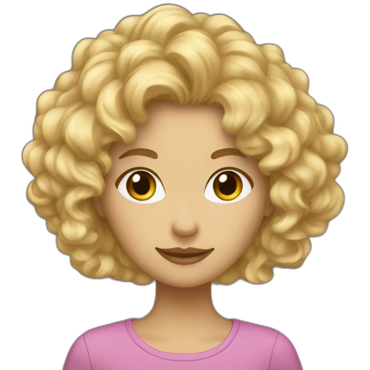 Blonde qui embrasse un brun cheveux bouclé emoji