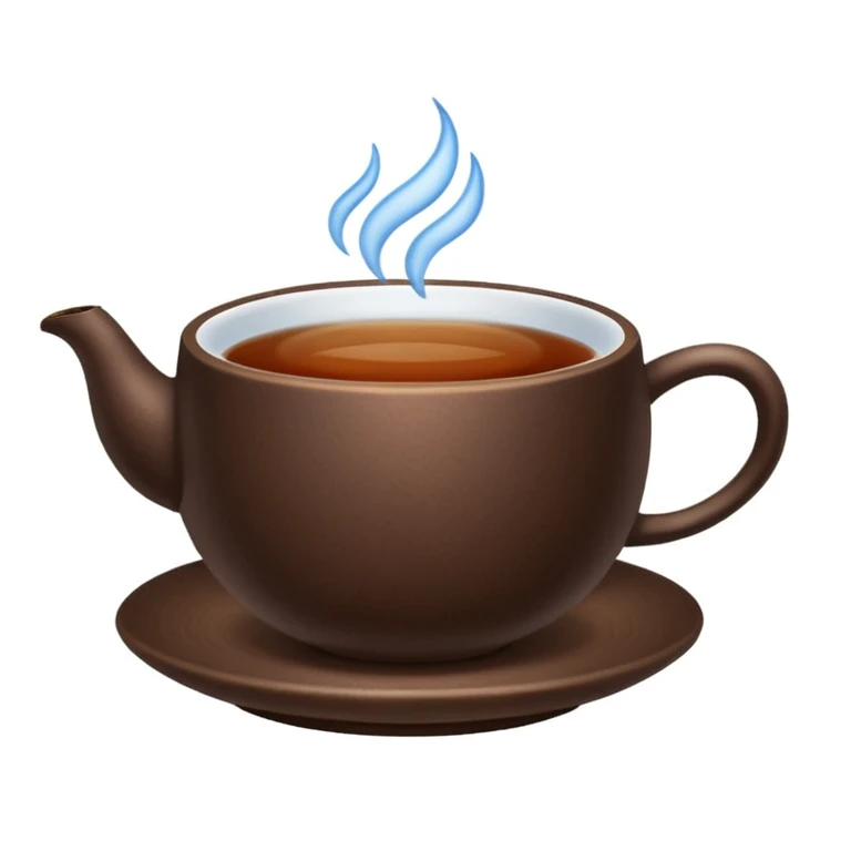 iPhone emoji icon of Pu-erh tea, blue background emoji