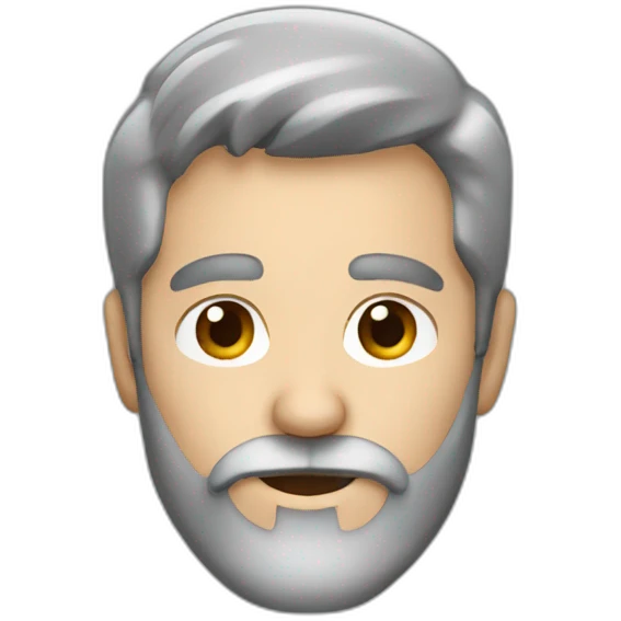 Grey bearded man with Brown hair emoji
