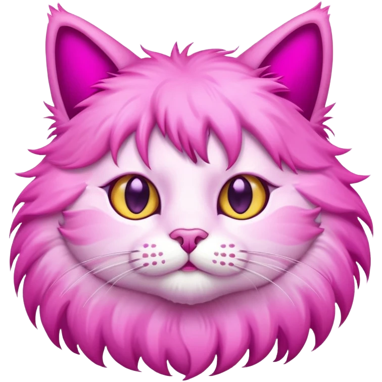 pink cat with magenta ears emoji