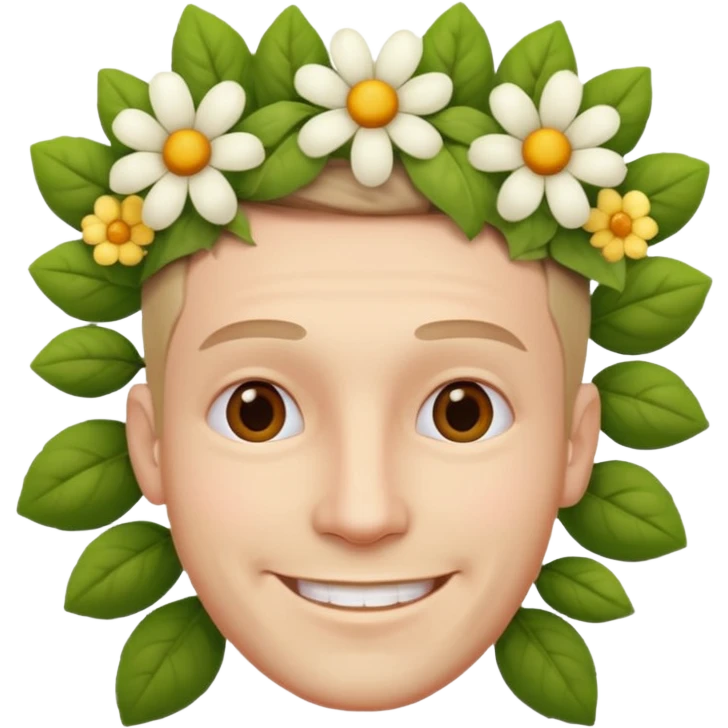 Man flowers head emoji