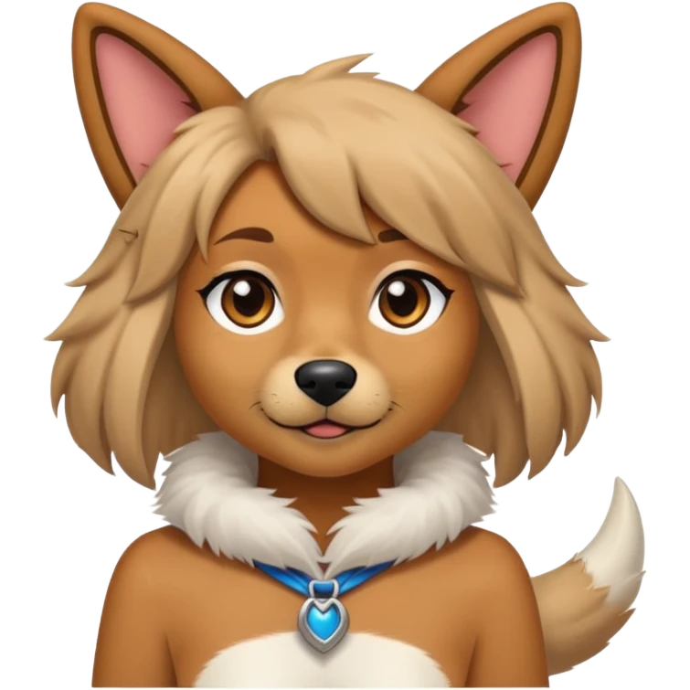 Girl is cosplay a dog emoji