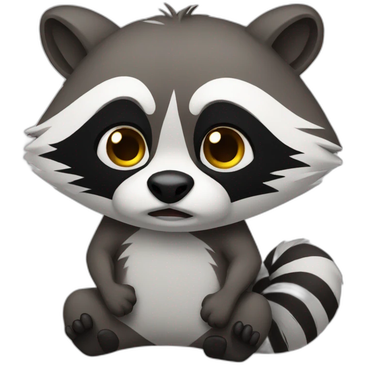 Disgusted racoon with their hands emoji