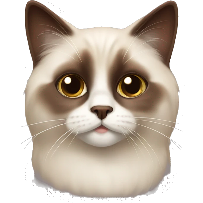Chocolate Birman Cat￼ emoji