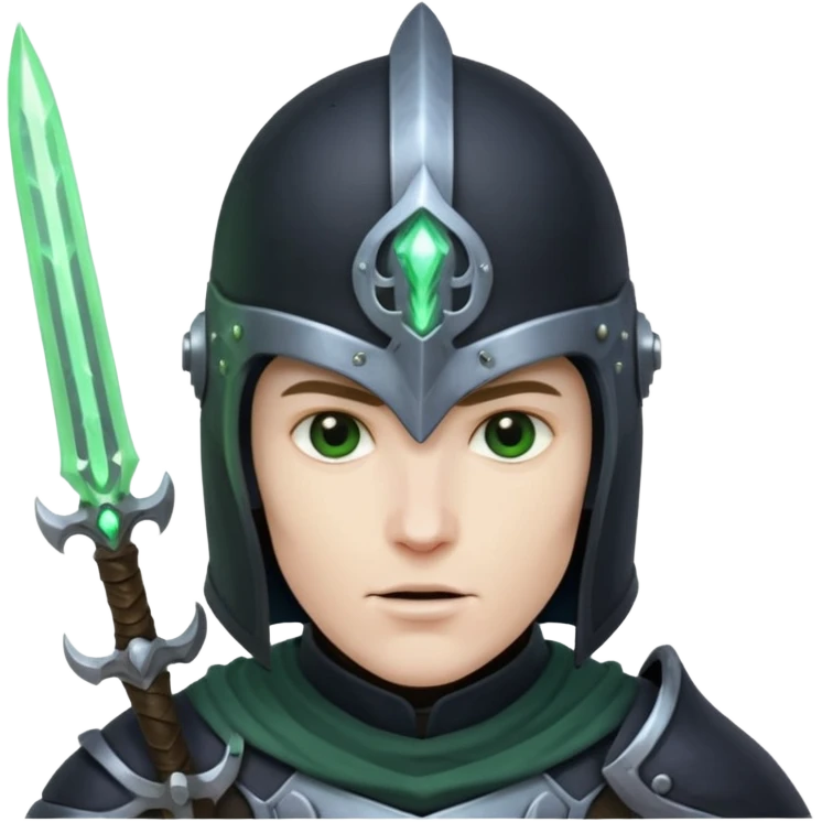 mystic knight with full face helmet and has he has eldricth powers emoji