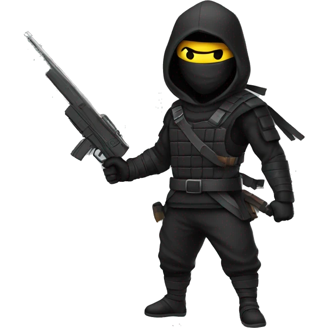 Ninja iphone whit a gun emoji