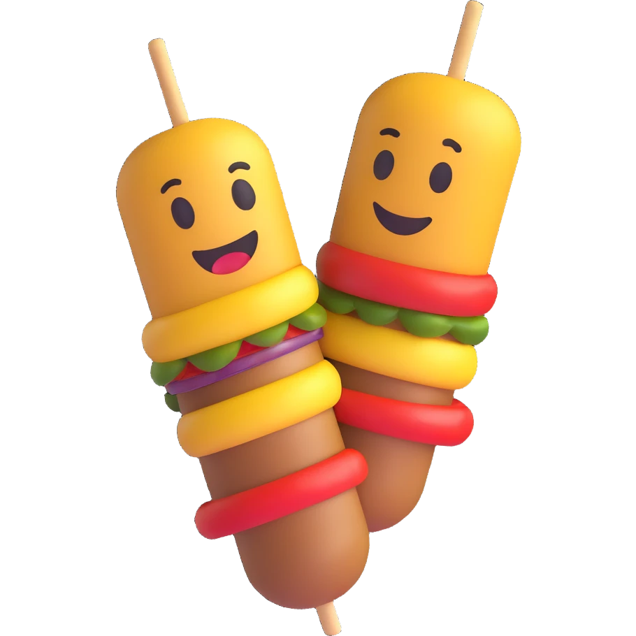 kebab, 3D emoji style, realistic, no text emoji