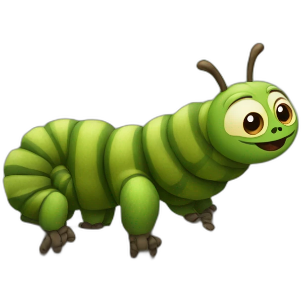 Caterpillar ridden by a sloth emoji