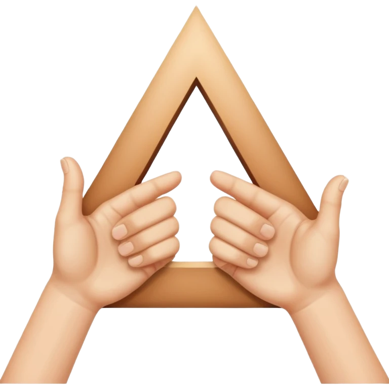 two hands forming an triangle, thumbs in horizontal placement emoji