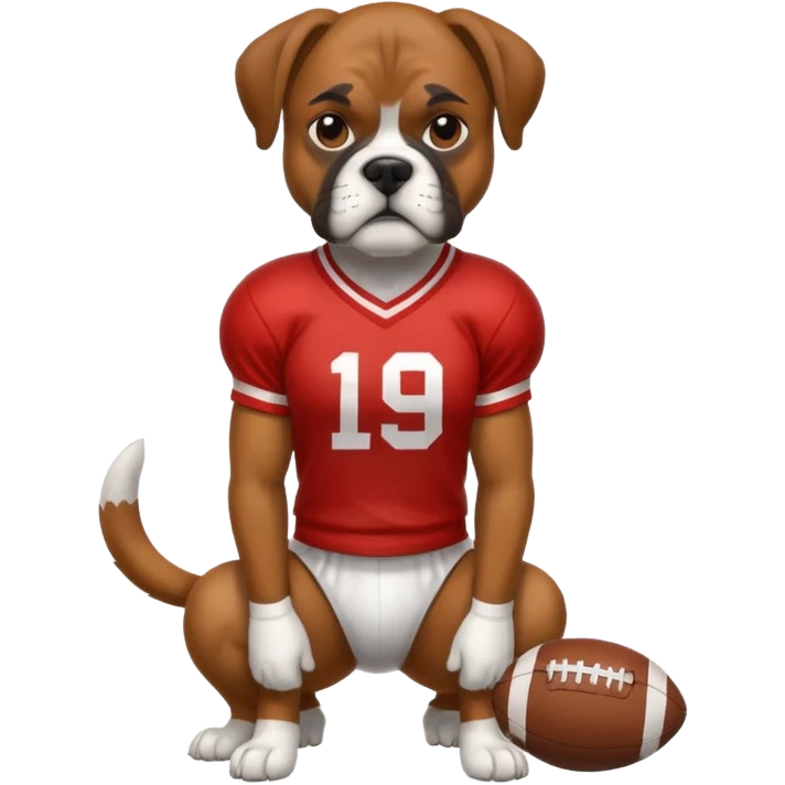 Boxer dog with a football jersey on emoji