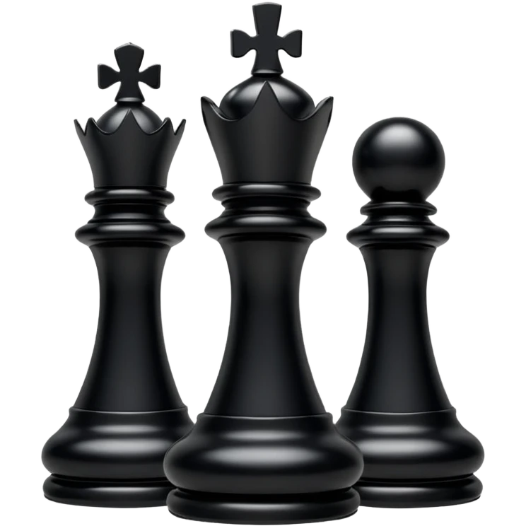 black chess pieces, queen pieces emoji