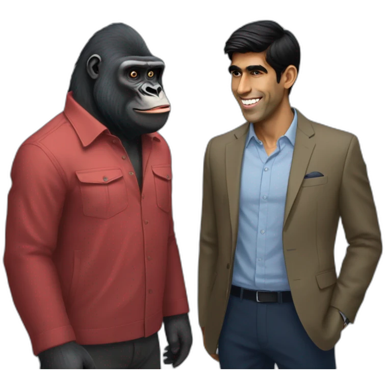 Gorilla meeting Rishi Sunak emoji