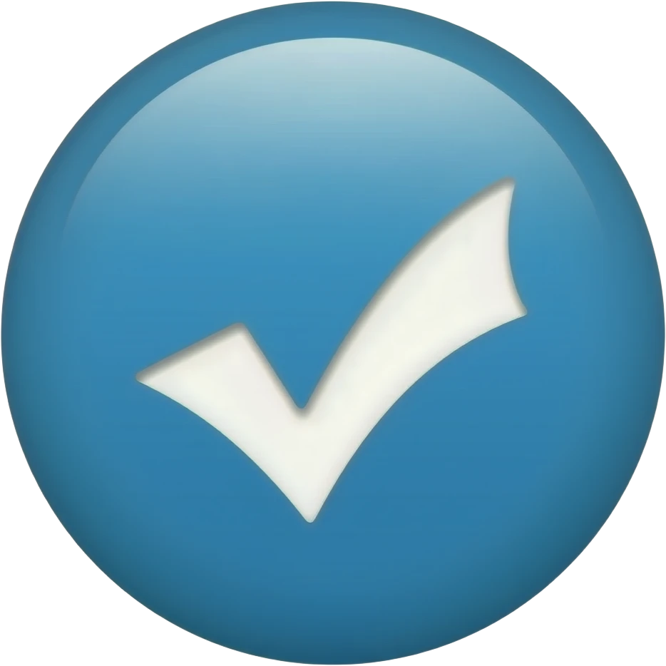 Blue circle with a check mark in it emoji