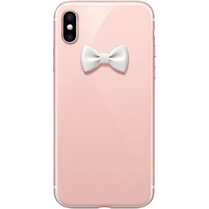 Blush pink IPhone 17 with tiny white bows on the back emoji