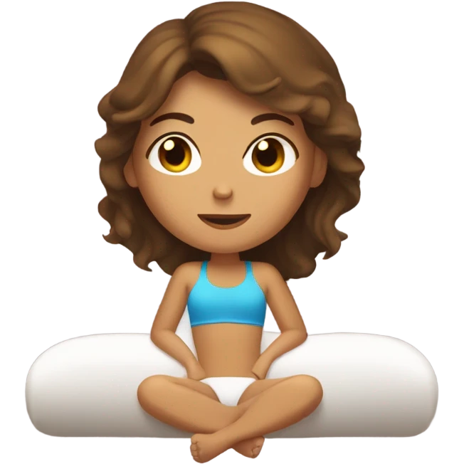 Brown haired girl in tanning bed emoji