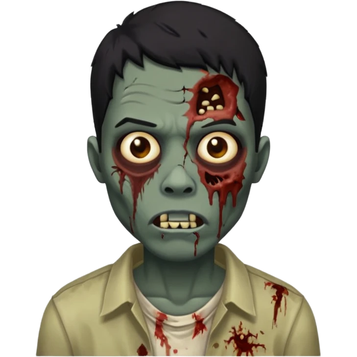 black guy black hair zombie guy black background emoji