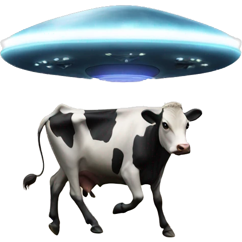 UFO abducts cow emoji