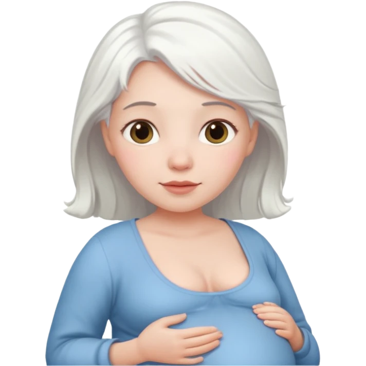 pregnant white woman with white hair emoji