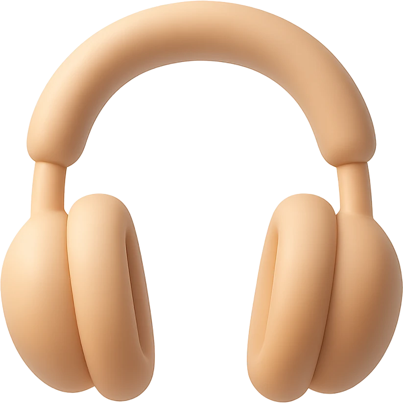Headphones with a smooth, rounded design emoji