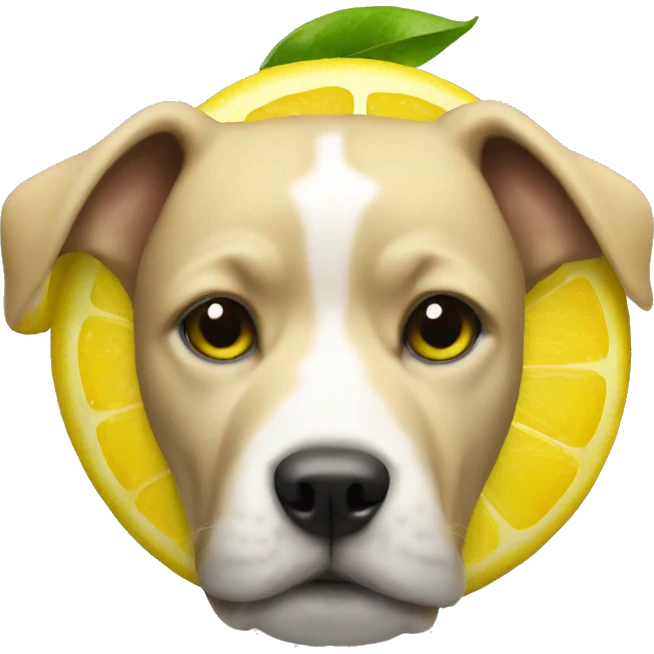 Dog with lemon head emoji