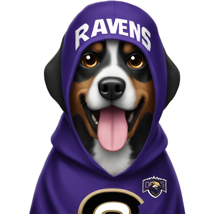 My dog as a ravens fan emoji