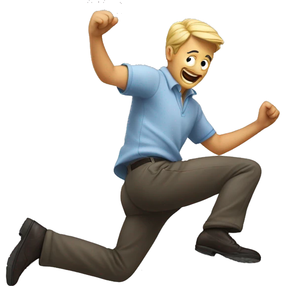man jumping over spoilers emoji