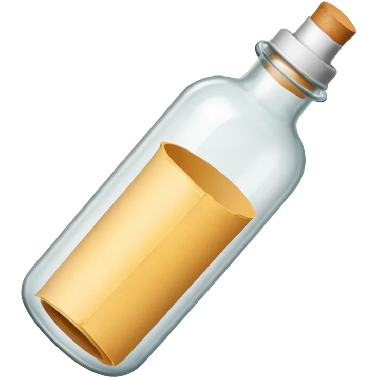glass bottle with a paper message inside like in movie  emoji