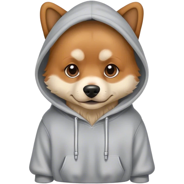 Dog wearing hoodie emoji