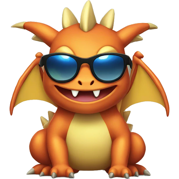 Pokémon dragon with sunglasses emoji