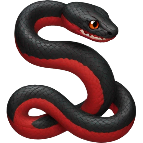Black and red snake emoji