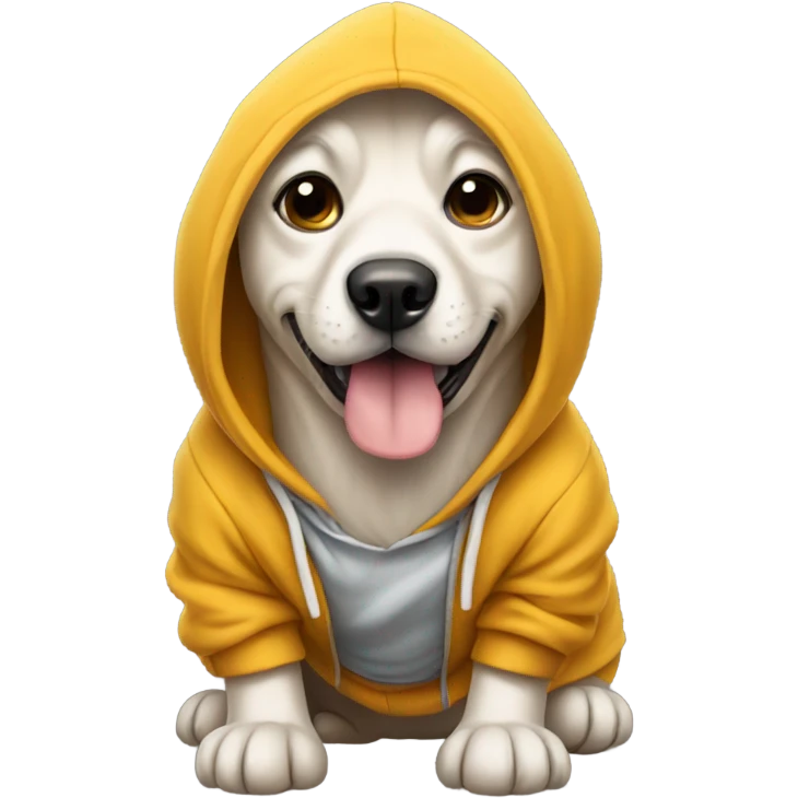 Dog wearing hoodie emoji