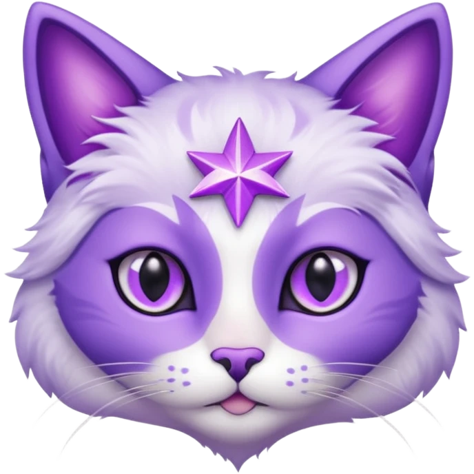 glitter purple Star cat emoji