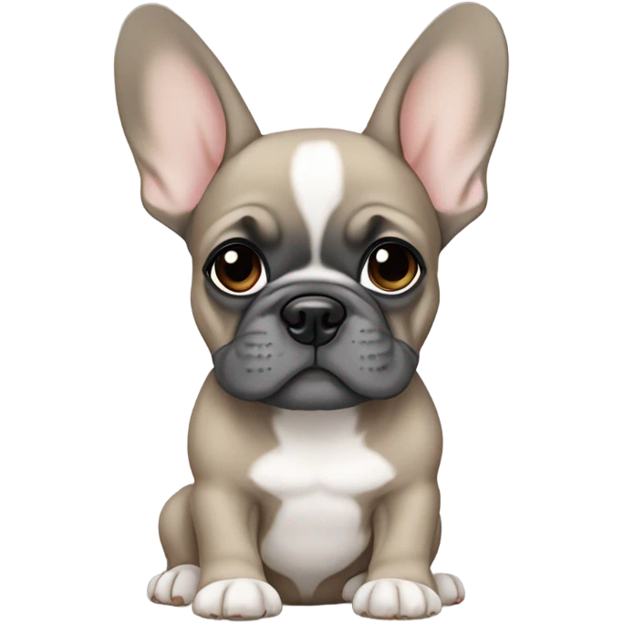 Grey & Tan French Bulldog puppy with grey eyes emoji