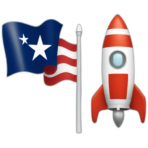 rocket next to texas flag emoji