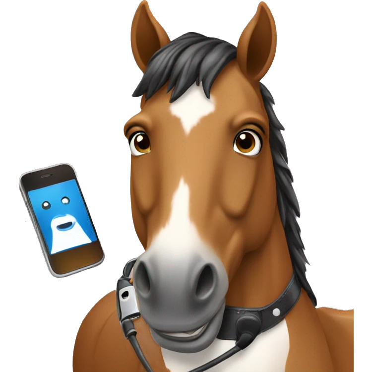 horse with handphone emoji