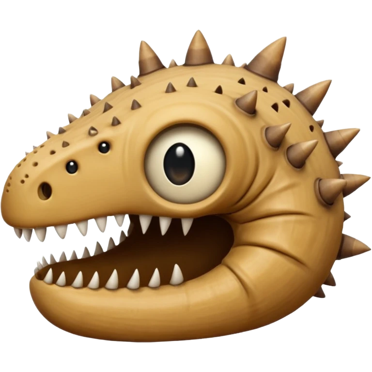 Sand worm from dune make the face a hole with long spiky teeth no eyes emoji