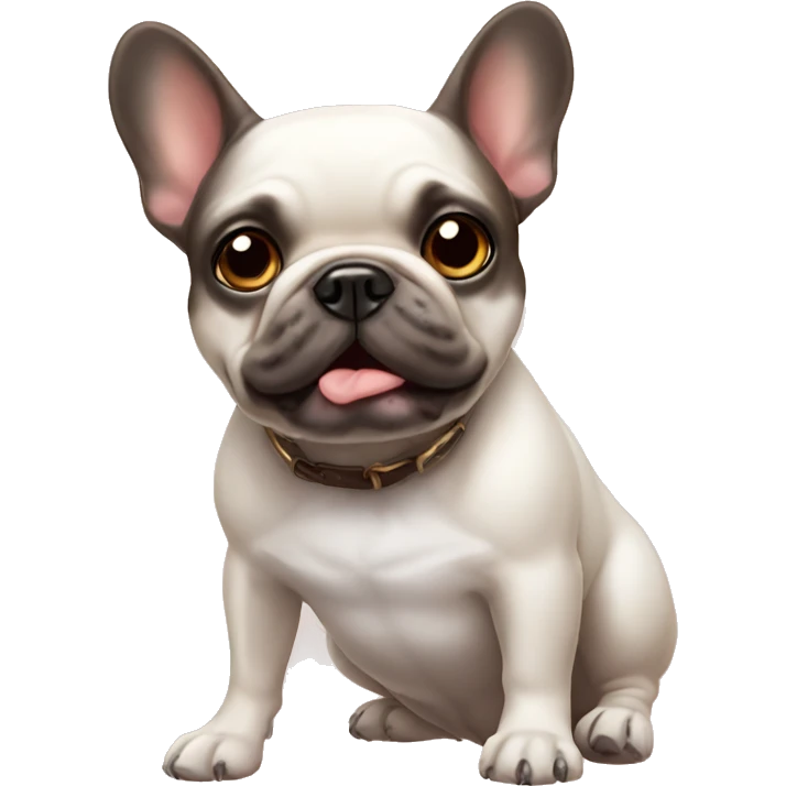 French bulldog with poo emoji