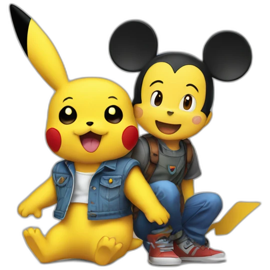 Mickey et pikachu emoji