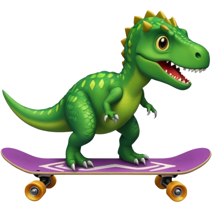 Dinosaur on a skateboard emoji
