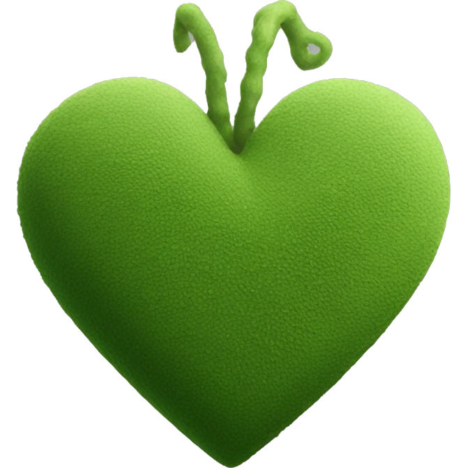 Moss green matte heart emoji