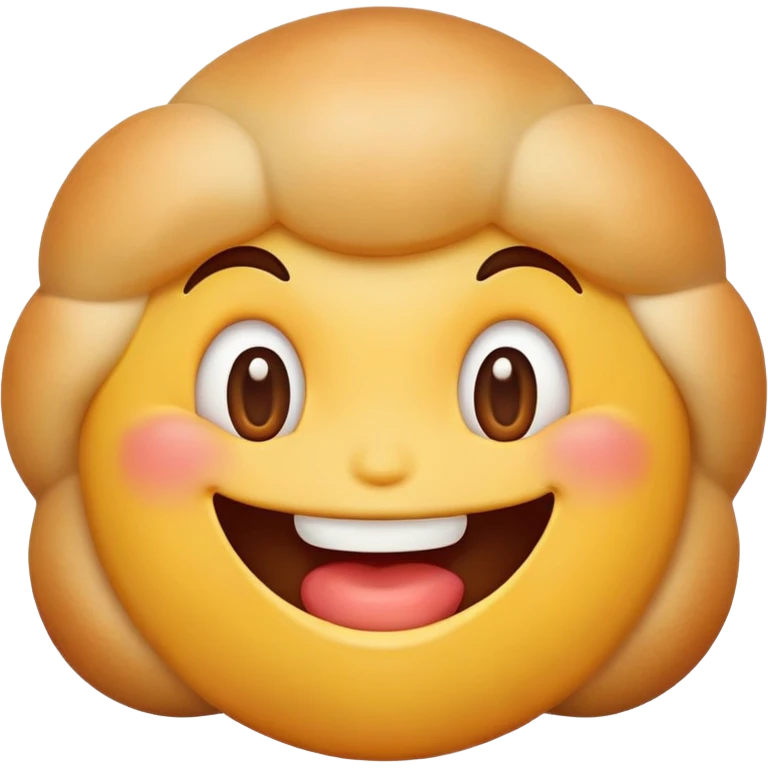 Emoji is pretend that is eating and his mouth is full with a food and in his jigs also and he looks so much fun emoji