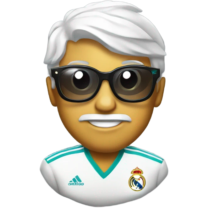 Escudo Real Madrid con gafas emoji