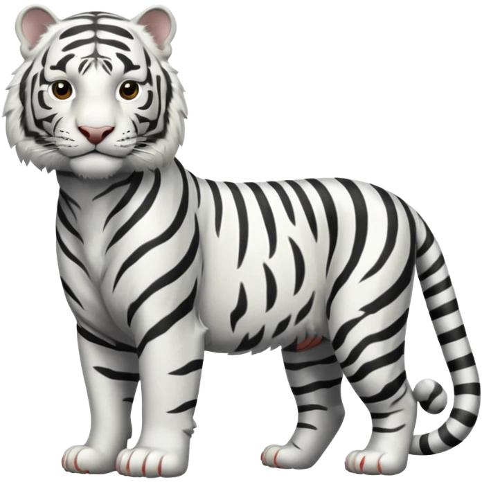 White tiger standing emoji